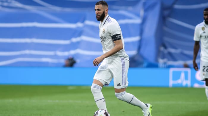 Karim Benzema playing for Real Madrid
